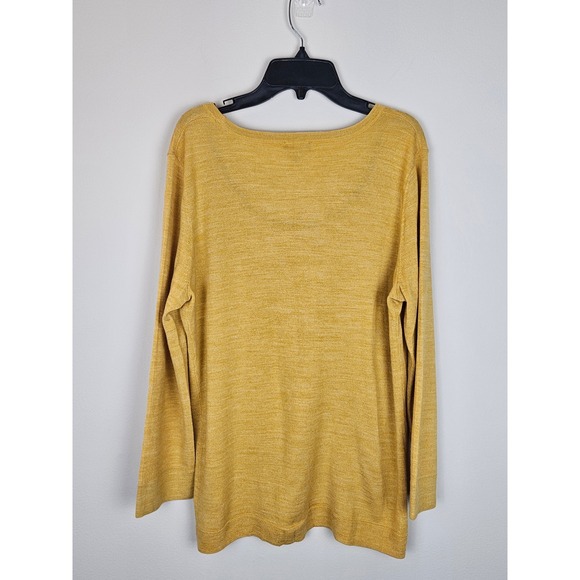 The Limited Mustard Yellow Long Sleeve Scoop Neck Sweater Top Women's XL - Picture 2 of 6
